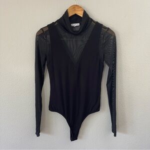 Socialite Black Mesh Bodysuit Size M